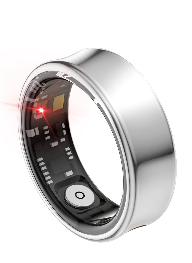 general خاتم ذكي لمراقبة معدل ضربات القلب، الأكسجين في الدم، النوم، حساب الحركة في جميع الأحوال الجوية، مراقبة الصحة على مدار 24 ساعة، حماية صحتك، خفيف ومريح، مقاوم للماء 5ATM، تحكم بالصور، تصفح تيك توك بإيماءات اليد، فضي رقم T1/2 - Image 2